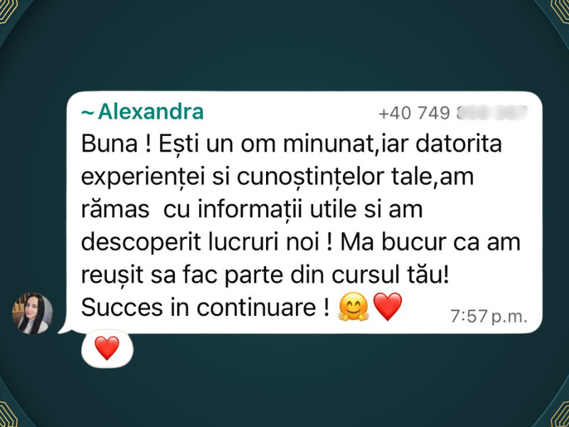 Ce spun cursantele noastre după Cursul Introductiv